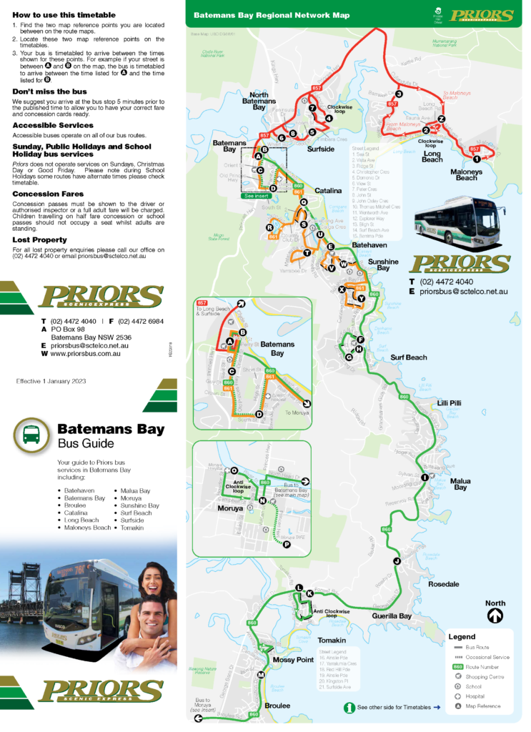 23018 PRIORS Batemans Bay Timetable Page 1